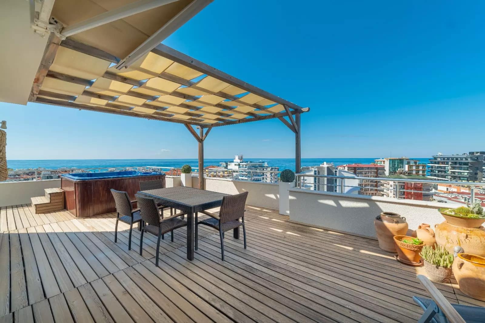 Upper floor terrace of the penthouse