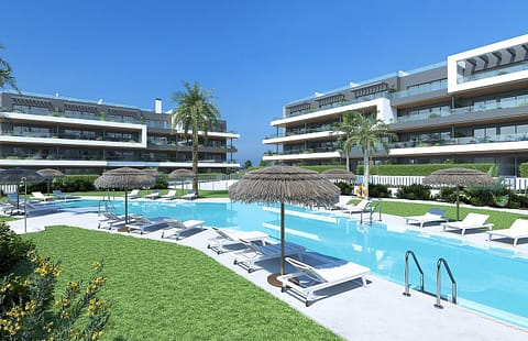 Contemporary Apartments with Expansive Pool and Gardens in Torrevieja, Alicante