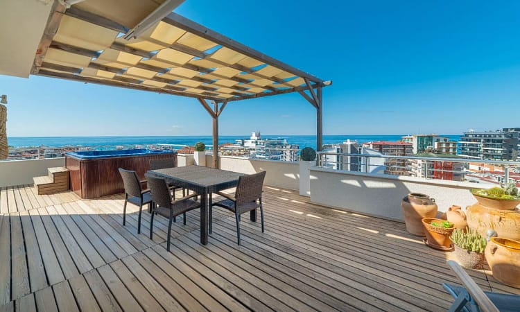 Upper floor terrace of the penthouse