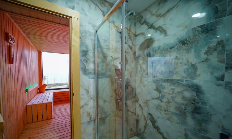 sauna and shower